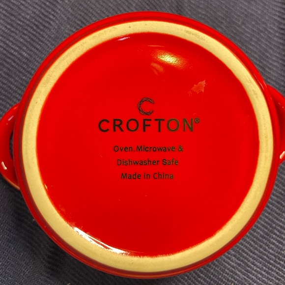 Set of 6 Crofton Lidded Mini Ceramic Casserole Dishes in Red Ang White - Picture 4 of 8